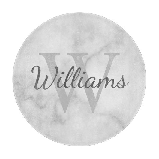 MonogramパーソナライズされたとName Marble Look カッティングボード (正面)