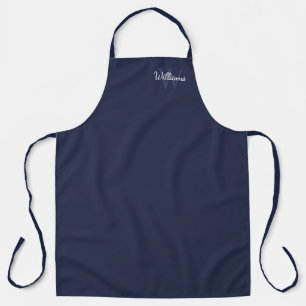 MonogramパーソナライズされたとName Navy Blue エプロン