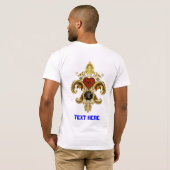 Monogramフルーア-デリス文字「M」スタイル Tシャツ (裏面フル)