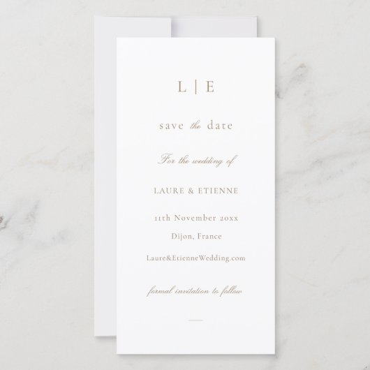 Monogramホワイトピンク日付を保存結婚する (正面)