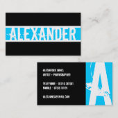 Monogramモダンプロファイルカード 名刺 (正面/裏面)