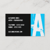 Monogramモダンプロファイルカード 名刺 (裏面)