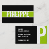 Monogramモダンプロファイルカード 名刺 (正面/裏面)