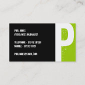 Monogramモダンプロファイルカード 名刺 (裏面)