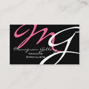 Monogramモダン名刺テンプレートPink 名刺