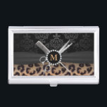 Monogramモダン Leopard Print美容師 名刺入れ<br><div class="desc">Monogram モダン Leopard Print美容師名刺入れ。</div>