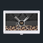 Monogramモダン Leopard Print美容師 名刺入れ<br><div class="desc">Monogram モダン Leopard Print美容師名刺入れ。</div>
