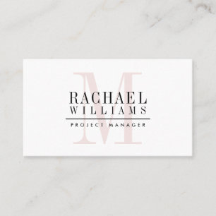 MONOGRAM名モダンシンプルエレガントPink Black 名刺