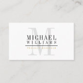 MONOGRAM名モダンシンプル男らし金ゴールド黒 名刺 (正面)