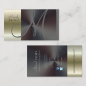 Monogram名刺つや消しスチフェイクール/ニックル 名刺 (正面/裏面)