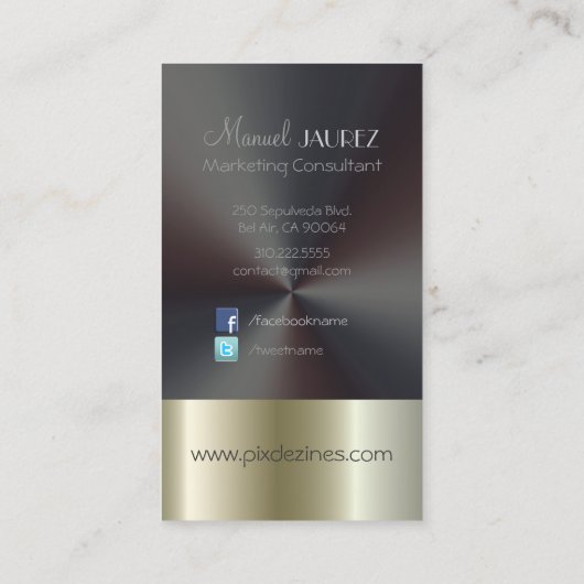 Monogram名刺つや消しスチフェイクール/ニックル 名刺 (裏面)