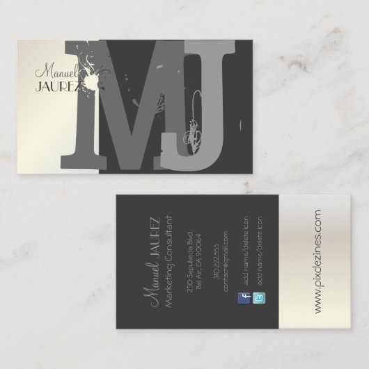 Monogram名刺（遡及色） 名刺 (正面/裏面)