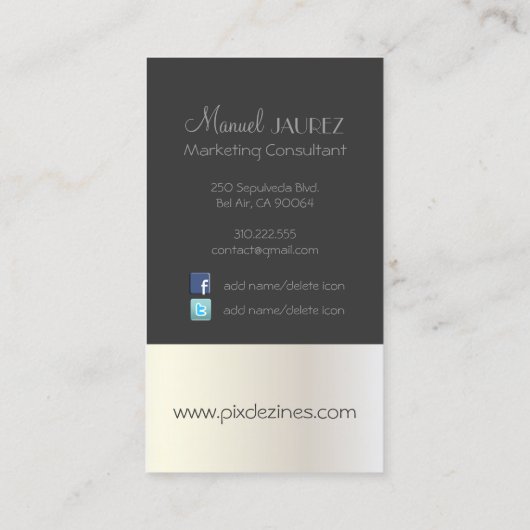 Monogram名刺（遡及色） 名刺 (裏面)