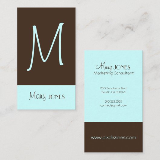 Monogram名刺（遡及色） 名刺 (正面/裏面)