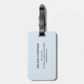 Monogram手書きモダンスクリプト名のシンプル ラゲッジタグ (裏面縦)