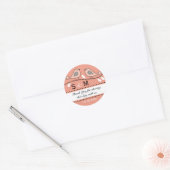 Monogram結婚のステッカー ラウンドシール (封筒)
