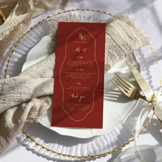 Monogram結婚のメニューに感謝 メニュー