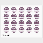 Monogram結婚's Thank You Stickers:Purple ラウンドシール (シート)