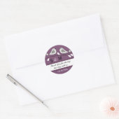 Monogram結婚's Thank You Stickers:Purple ラウンドシール (封筒)