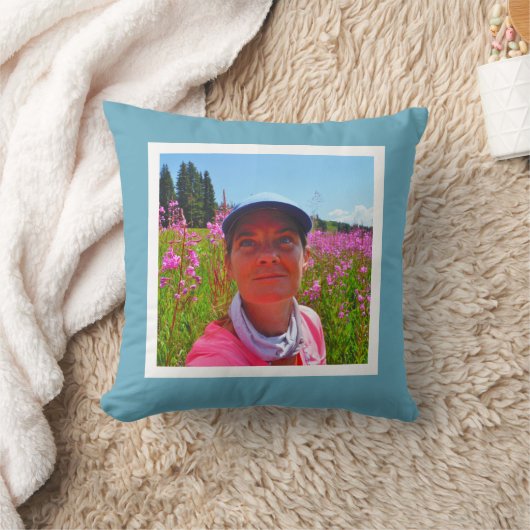 MONOGRAM青無地のいカスタム、instagramの写真を追加 クッション (ブランケット)