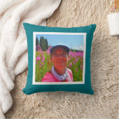 MONOGRAM青無地のいカスタム、instagramの写真を追加 クッション (ブランケット)