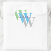 MONOGRAM頭文字の名前ステッカーの個人的な単語 ラウンドシール (バッグ)