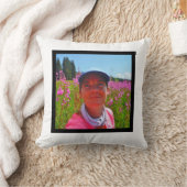 MONOGRAM黒無地のと白の追加instagram写真 クッション (ブランケット)