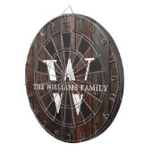 Monogram 素朴 モダン Family NameヴィンテージWood ダーツボード (正面右)