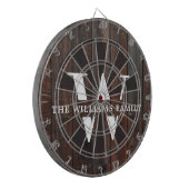 Monogram 素朴 モダン Family NameヴィンテージWood ダーツボード (正面左)