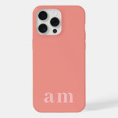 Monogram 2 Initials Pink Minimalist iPhoneケース (裏面)