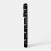 Monogram, 3D Black Geometric Pattern, Modern iPhone 16ケース (左側面)