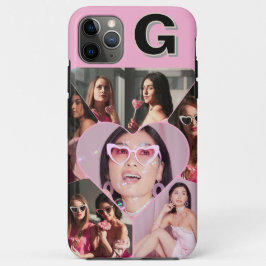 Monogram 6-Photo Collage Teal iPhone Case iPhone 11 Pro Maxケース