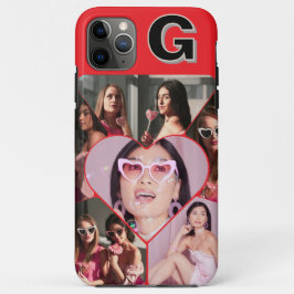 Monogram 6-Photo Collage Teal iPhone Case iPhone 11 Pro Maxケース