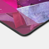 Monogram Abstract 3D Textile Look Pink Purple Red デスクマット (コーナー)