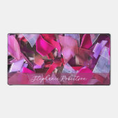 Monogram Abstract 3D Textile Look Pink Purple Red デスクマット (正面)