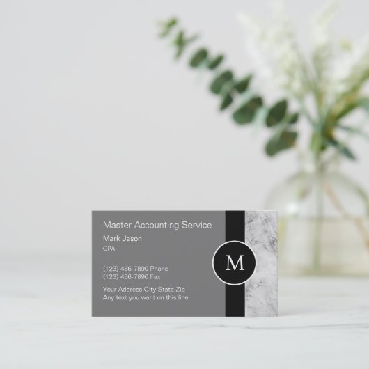 Monogram Accountant名刺 名刺 (スタンド正面)