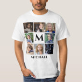 Monogram Add文字Instagram Photo Collage Tシャツ (正面)