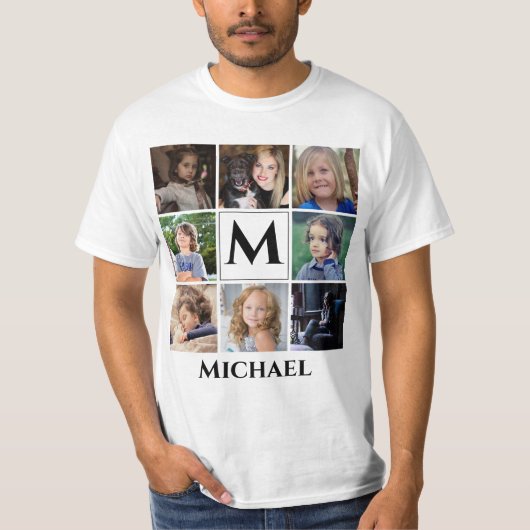 Monogram Add文字Instagram Photo Collage Tシャツ (正面)