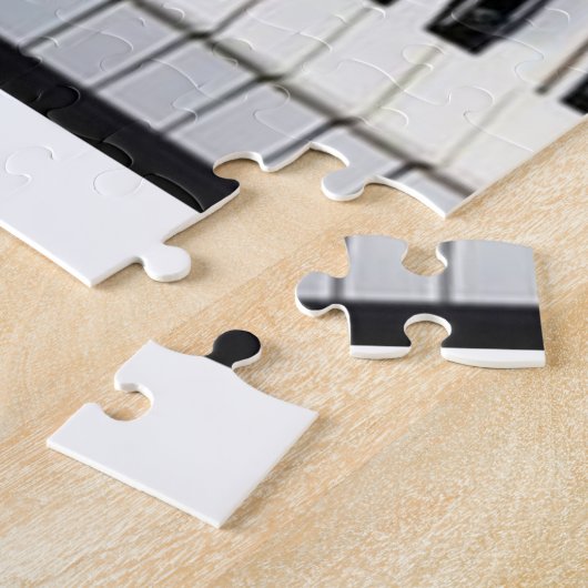 Monogram add initial letter name text piano music  ジグソーパズル (側面)