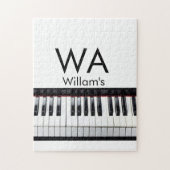 Monogram add initial letter name text piano music  ジグソーパズル (縦)
