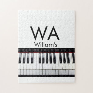 Monogram add initial letter name text piano music  ジグソーパズル