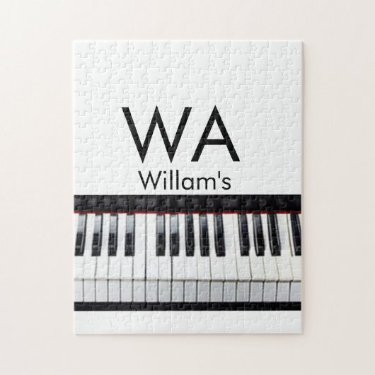Monogram add initial letter name text piano music  ジグソーパズル (縦)