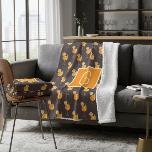 Monogram Aperol Spritz Fleece Blanket シェルパブランケット