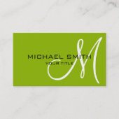 Monogram Appleの緑の背景 名刺 (正面)