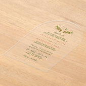 Monogram Apple Branch Wedding Invitation アクリル招待状 (レイダウン)