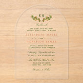 Monogram Apple Branch Wedding Invitation アクリル招待状 (正面)