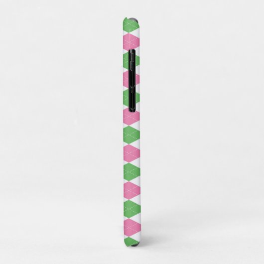 MONOGRAM ARGYLE PINK GREEN PATTERN Case-Mate iPhoneケース (裏面/左)