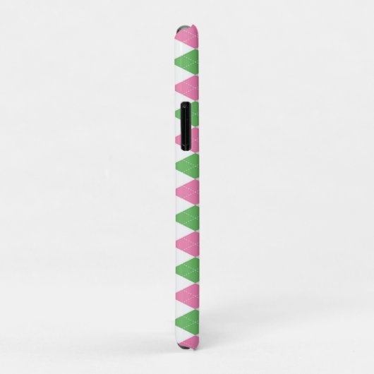 MONOGRAM ARGYLE PINK GREEN PATTERN Case-Mate iPhoneケース (裏面/右)