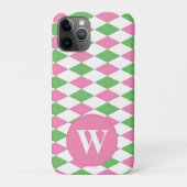 MONOGRAM ARGYLE PINK GREEN PATTERN Case-Mate iPhoneケース (裏)