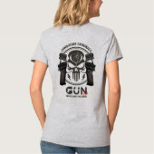 Monogram Art of Gun | レディースVネック Tシャツ (裏面)